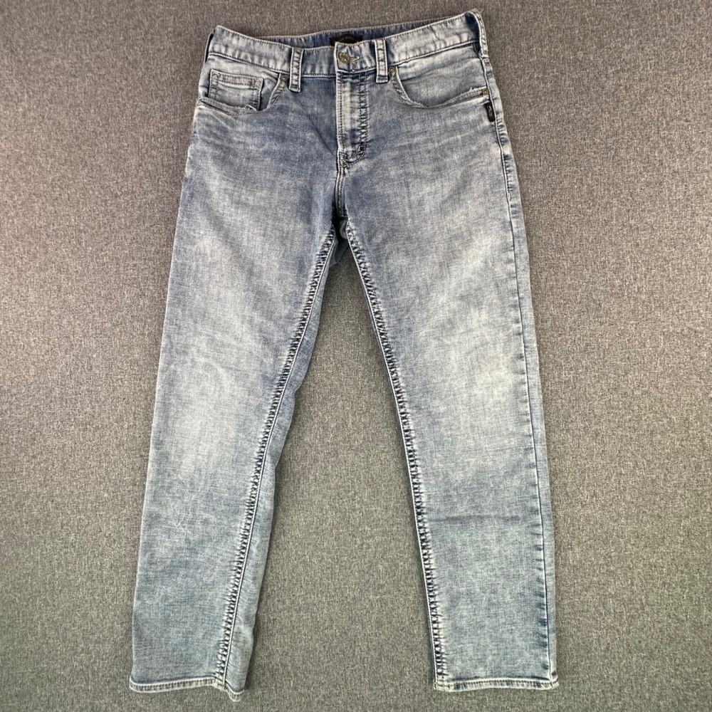 Silver Jeans Co. Jeans Mens W31 Eddie Light Blue Acid Wash Tapered Relaxed Fit